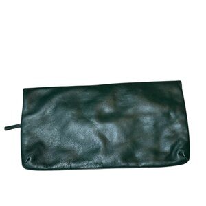 Barney’s New York Co-op | Leather Fold over Clutch in Forest Green